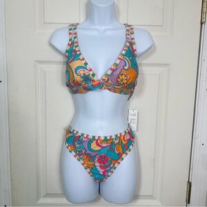 NWT Cupshe Boho Bikini V Neck, Cutout Bikini, Size XL‎